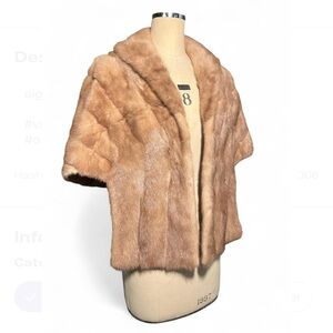 Vintage mid century Mink Fur Stole / Capelet